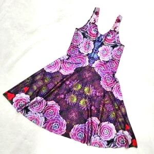 POPrageous Purple Succulent Skater Dress Size Large